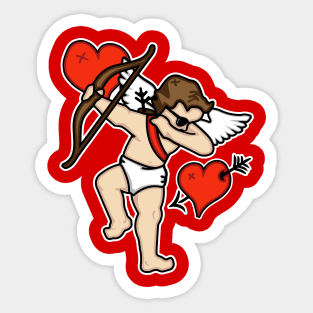 Dabbing Cupid Funny Valentines Day Gift Idea Sticker